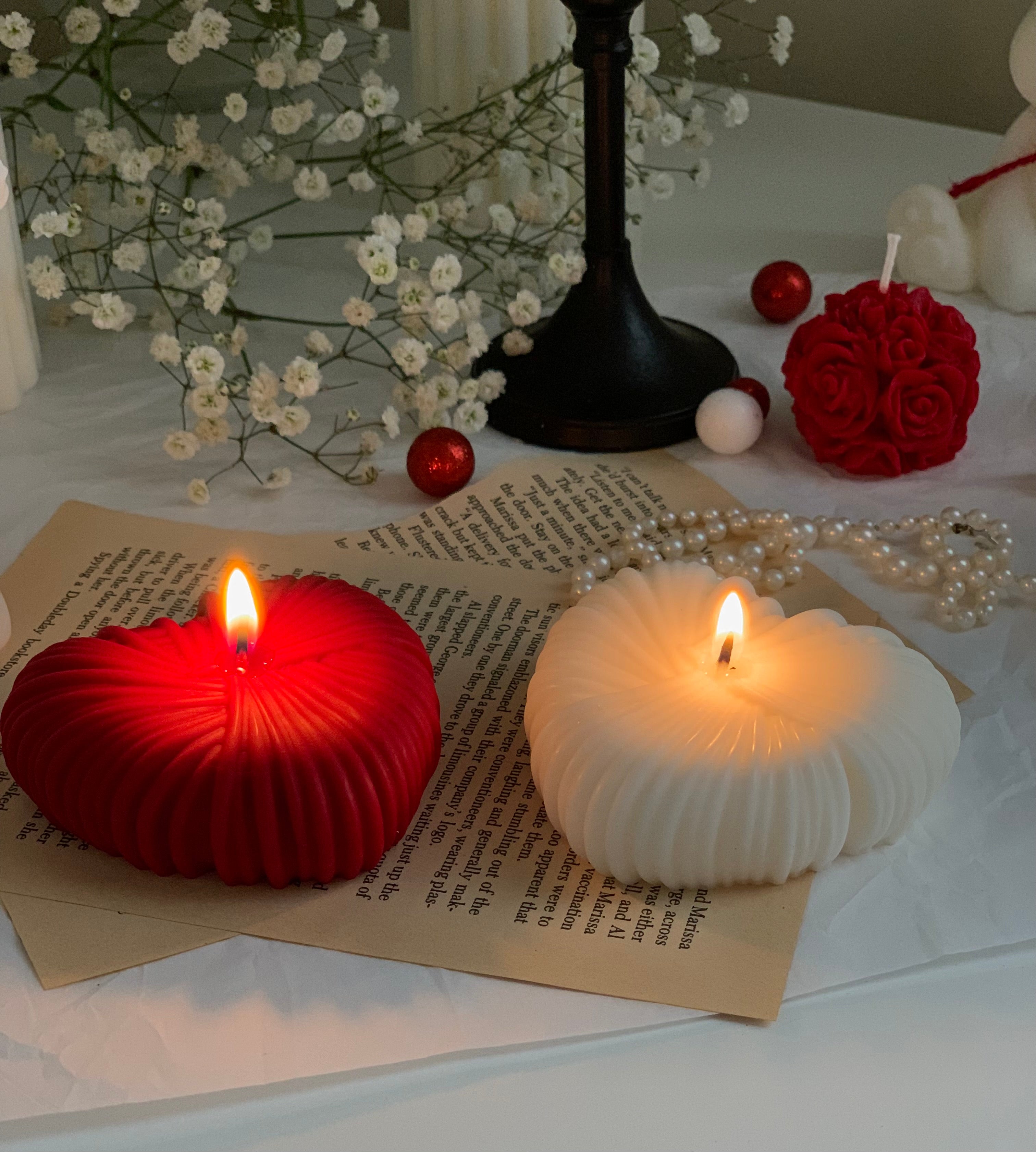 Valentine Wire Weaved Heart Candle