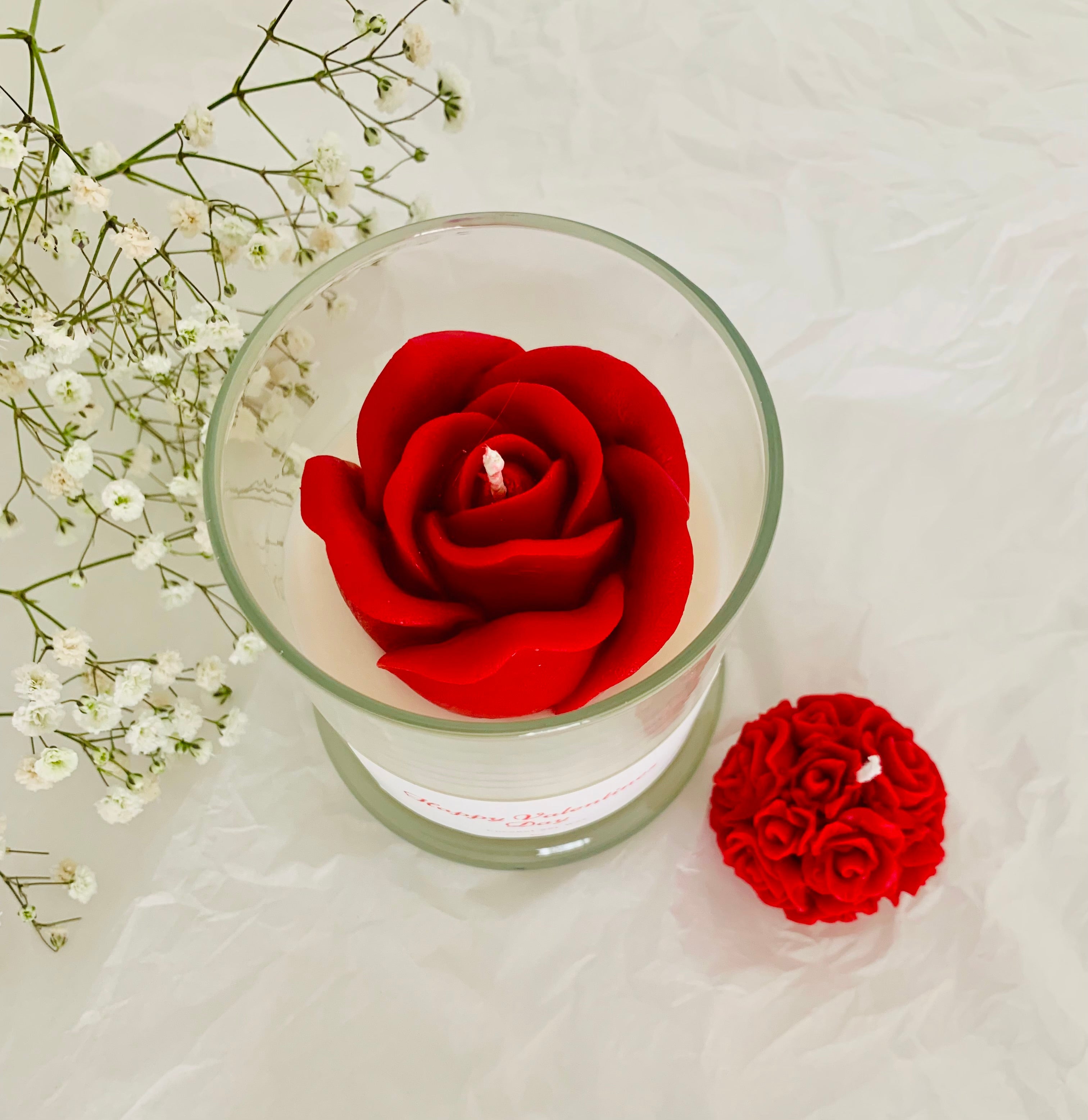 Valentine Red Rose Candle