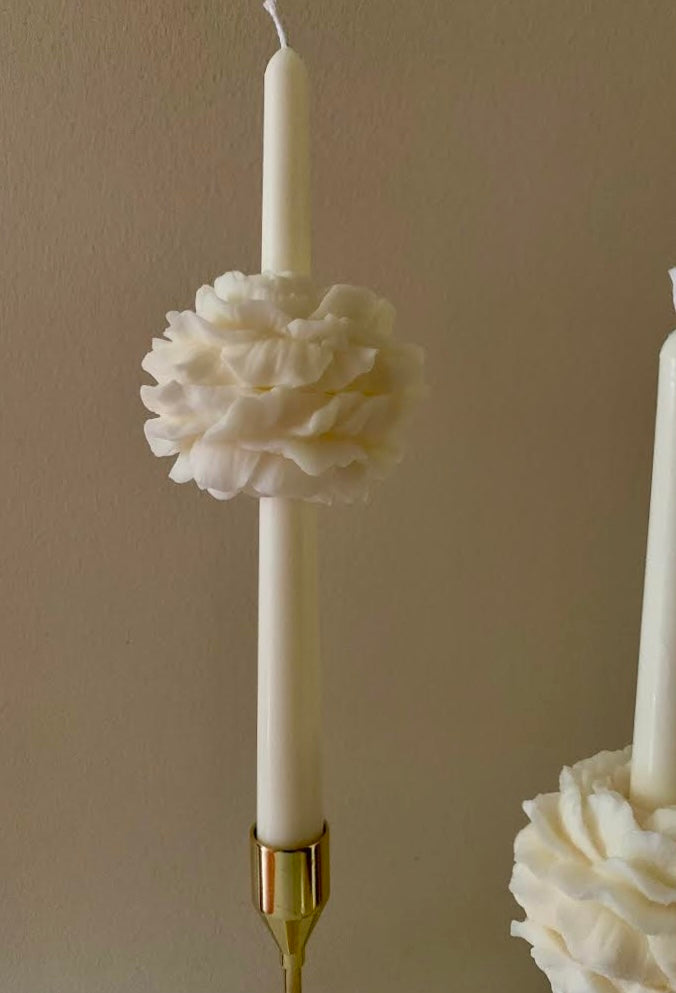 Peony Flower Taper Candle