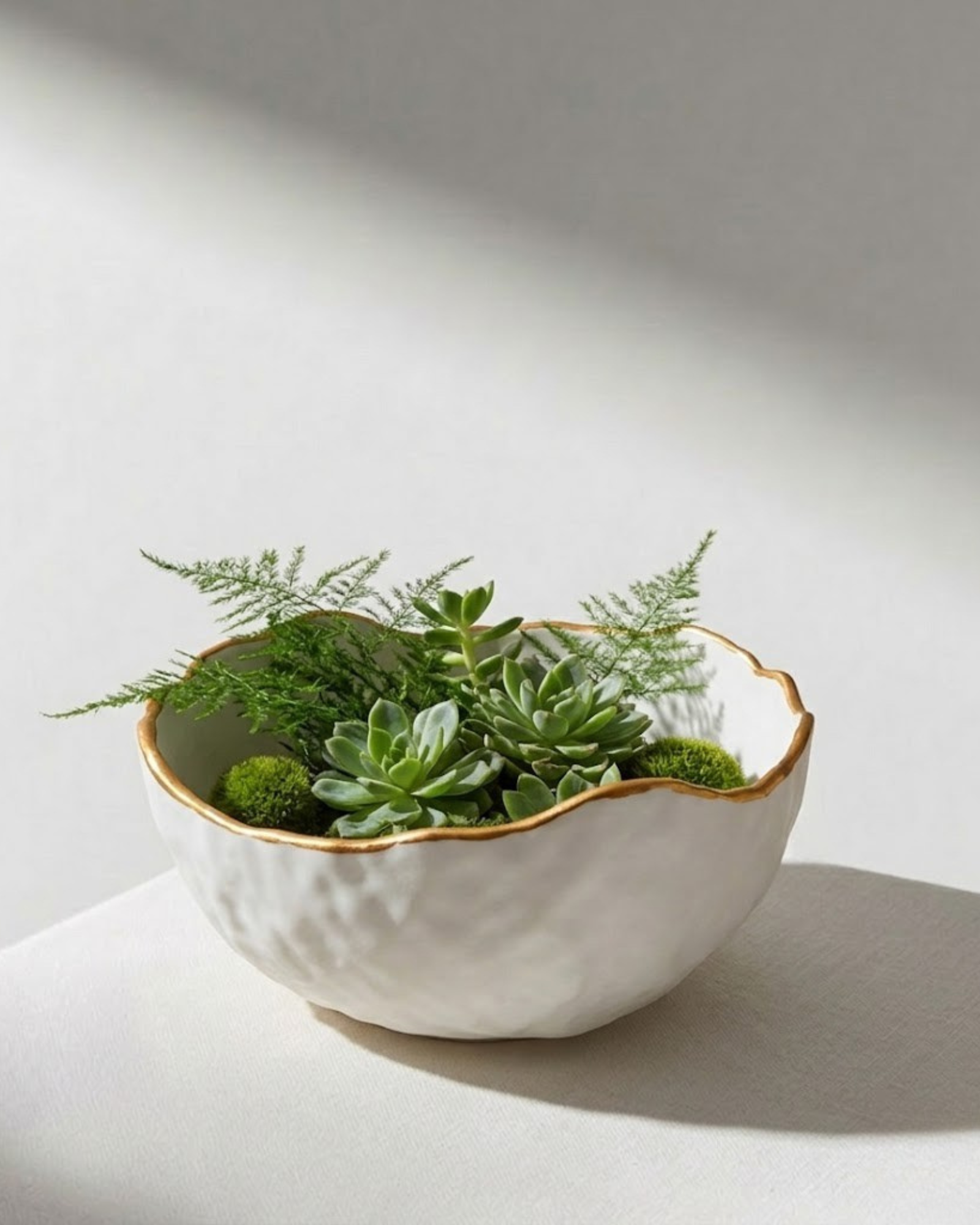 Ceramic Bowl - Gold Rim