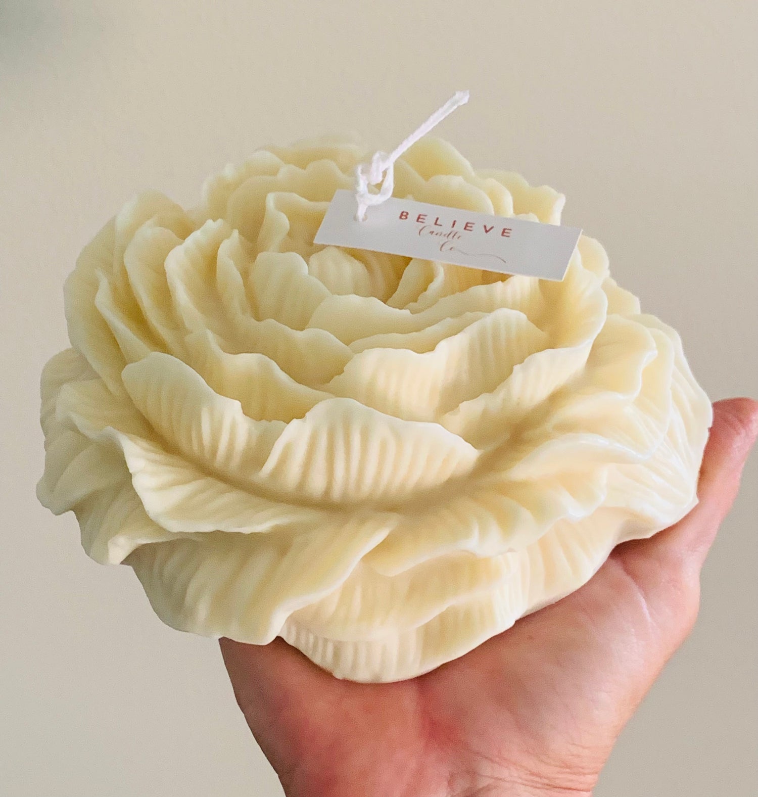 Large Peony Candle