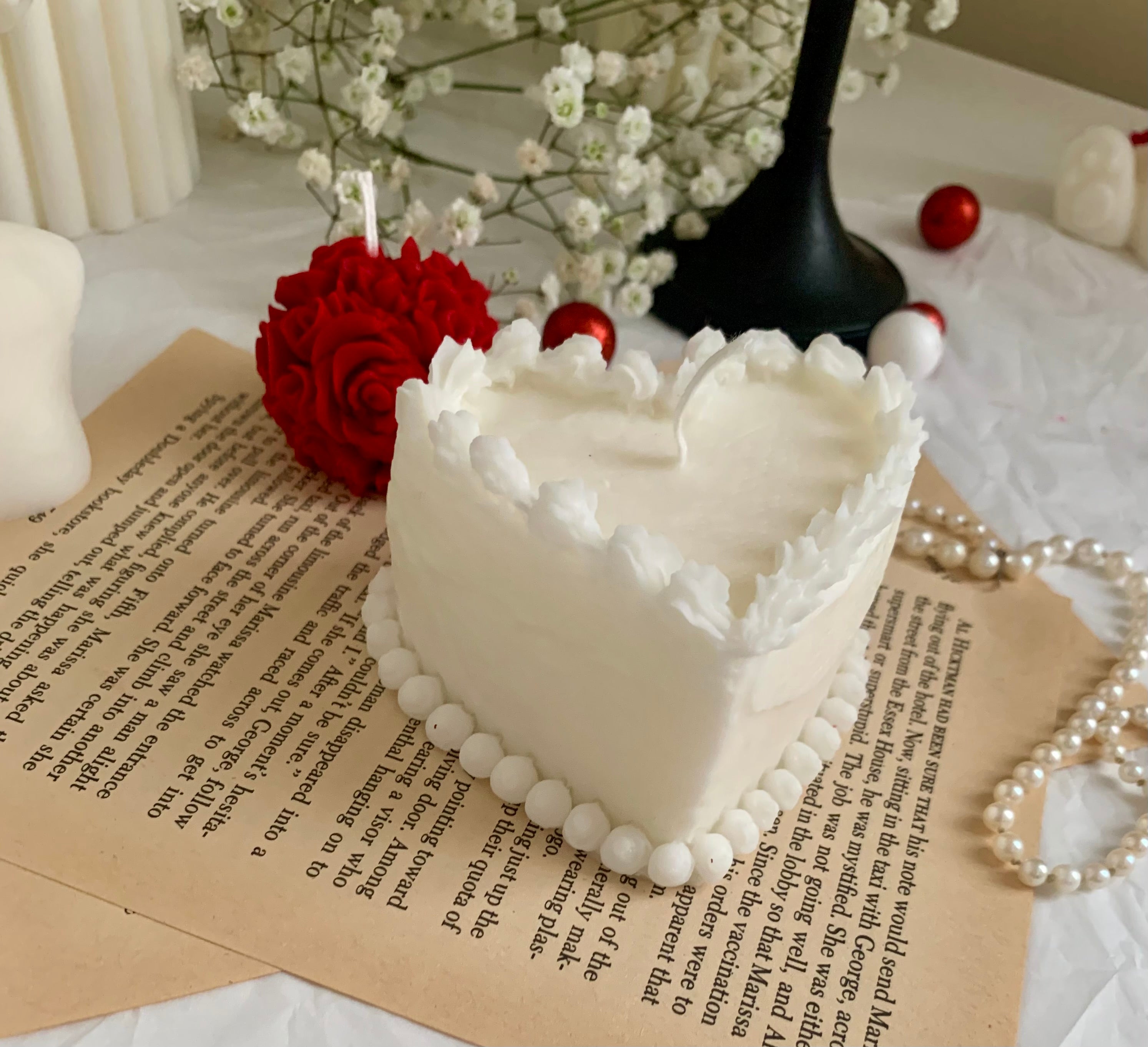 Valentine Heart Cake Candle