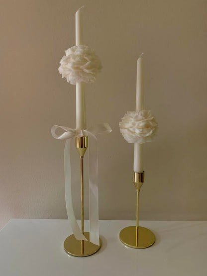 Peony Flower Taper Candle