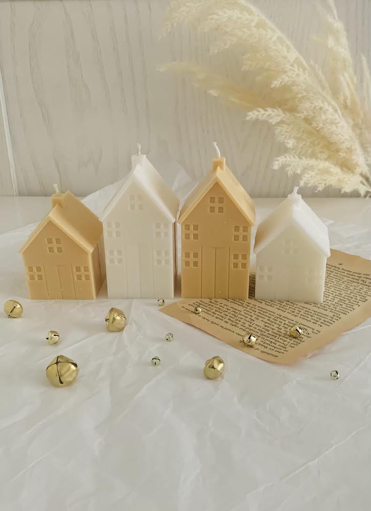 Christmas Cottage Candle Set