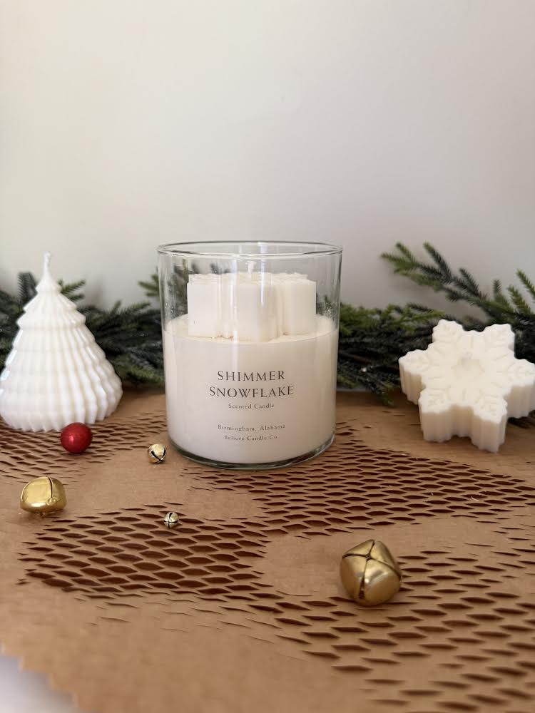 Shimmer Snowflake Candle Jar