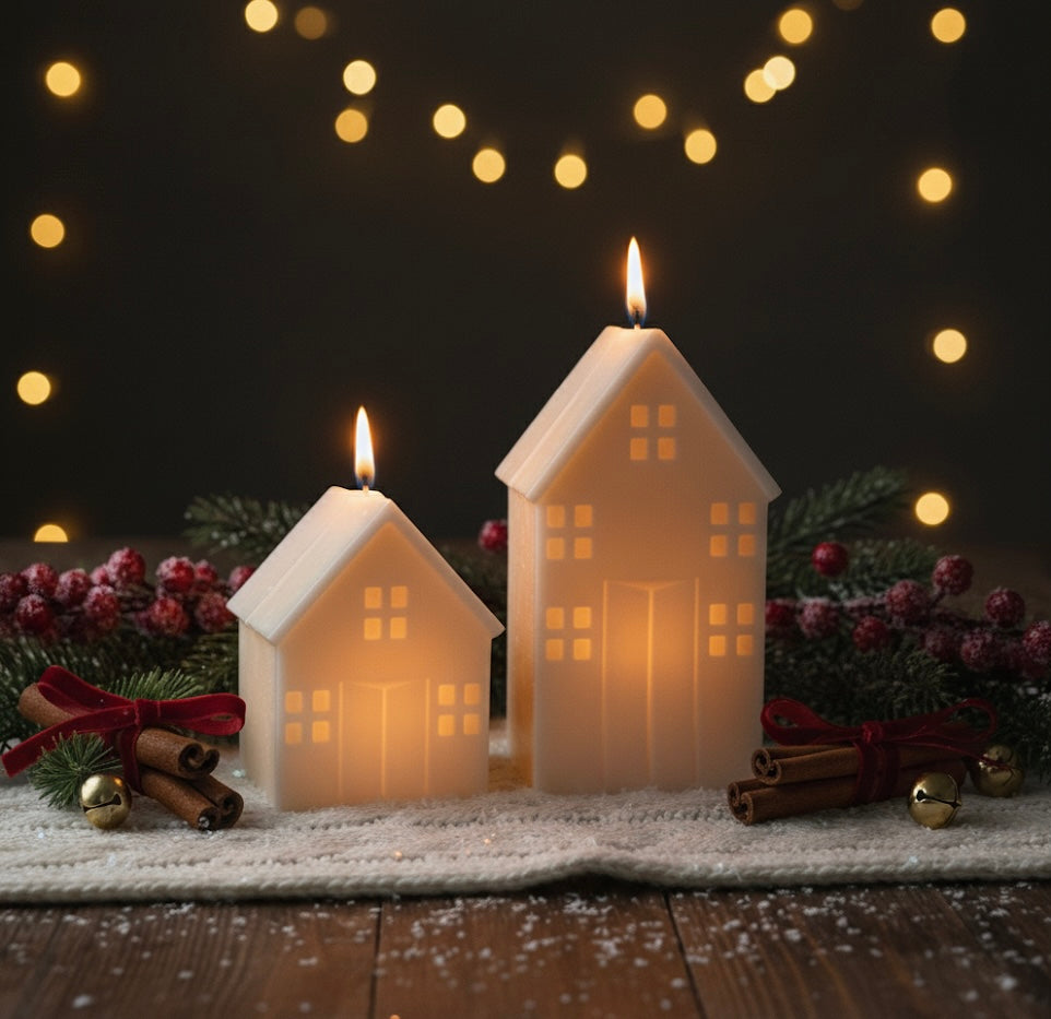 Christmas Cottage Candle Set