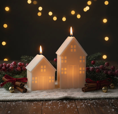 Christmas Cottage Candle Set