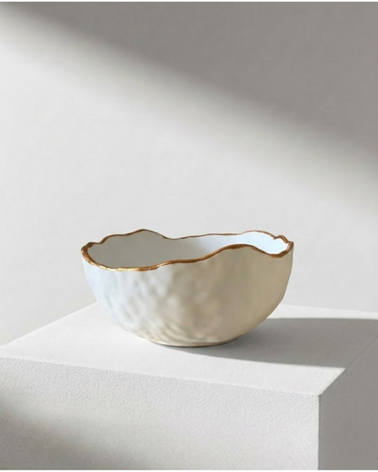Ceramic Bowl - Gold Rim