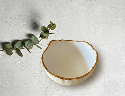 Ceramic Bowl - Gold Rim