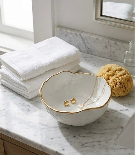 Ceramic Bowl - Gold Rim