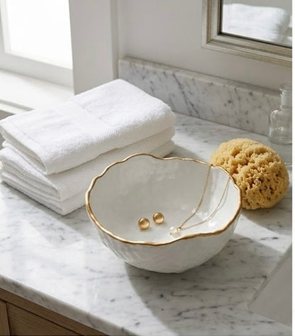 Ceramic Bowl - Gold Rim