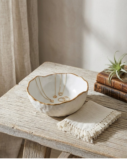 Ceramic Bowl - Gold Rim