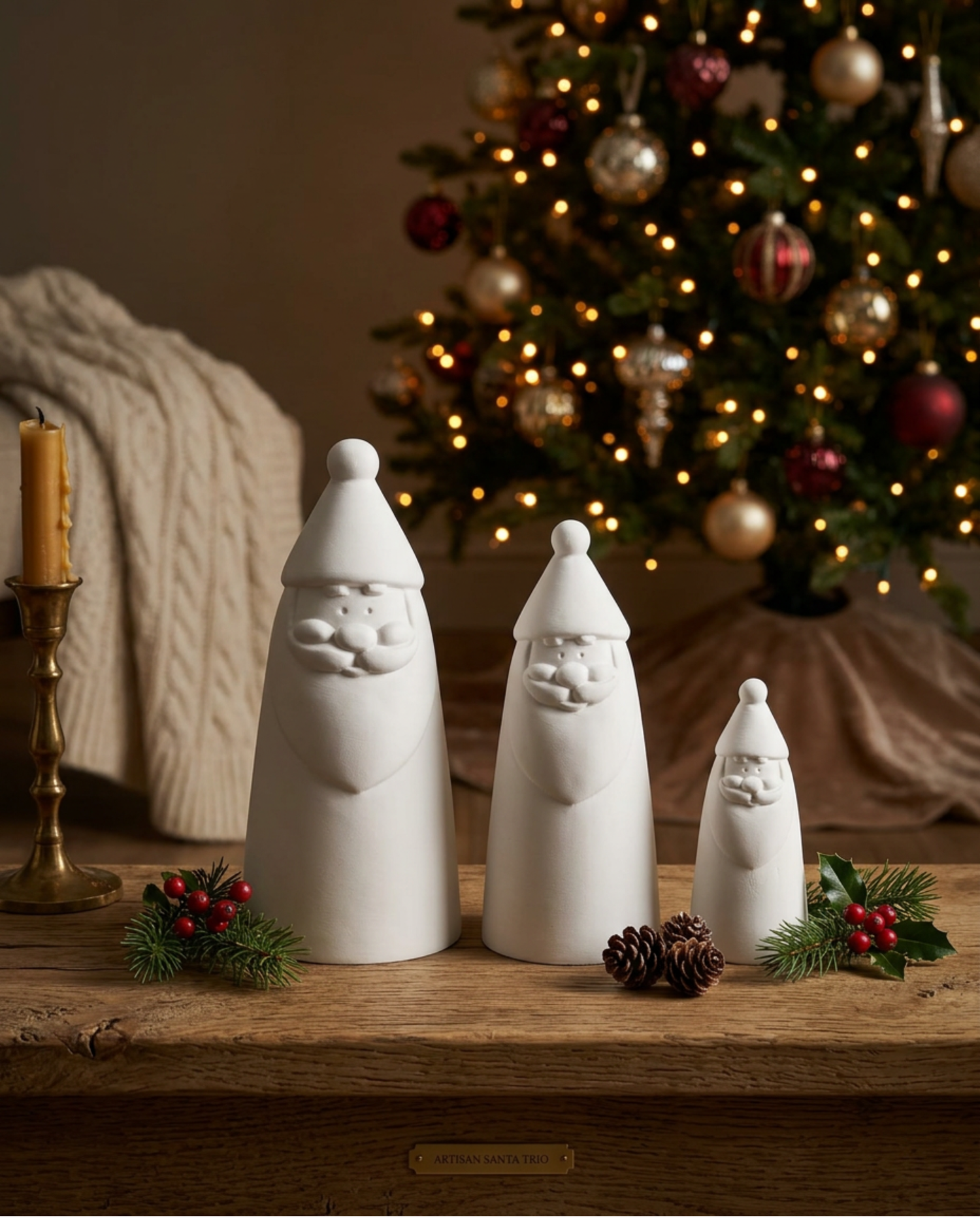 Modern Santa Trio